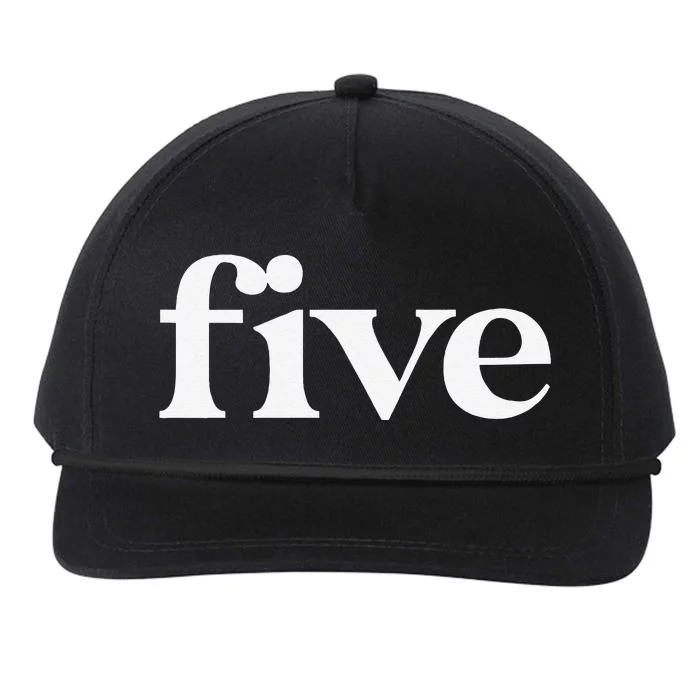 Funny 5th Birthday 5 Year Old Five Fifth Birthday Party Snapback Five-Panel Rope Hat