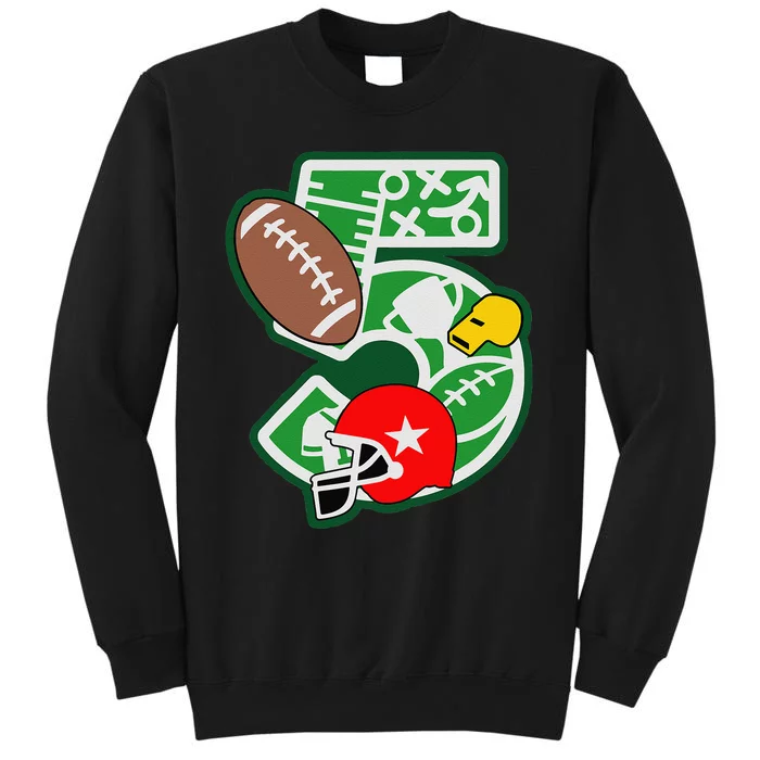 Football 5th Birthday Party Number 5 5 Years Birthday Tall Sweatshirt