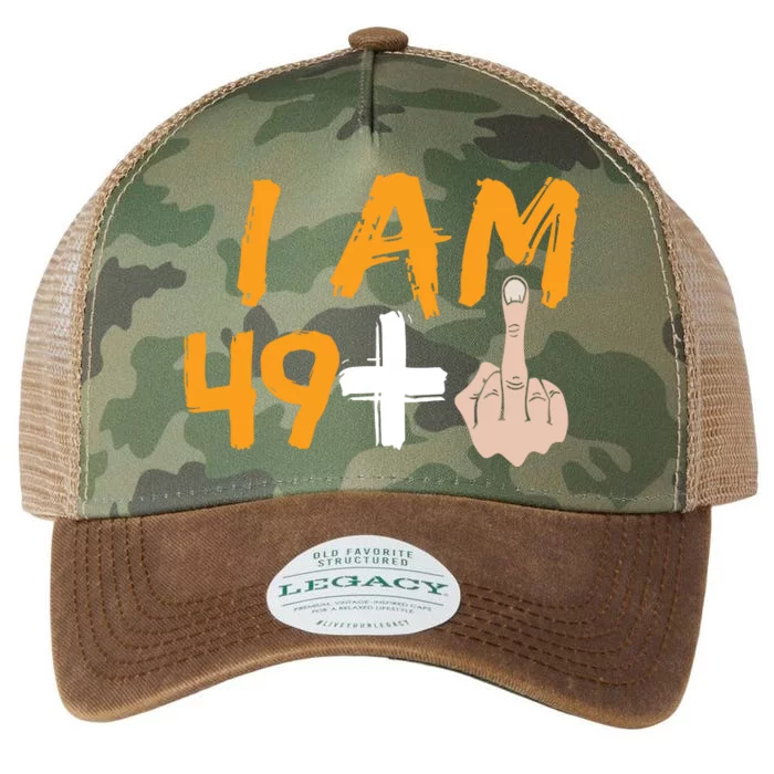 Funny 50th Birthday Gift I Am 49 Plus Middle Finger Legacy Tie Dye Trucker Hat