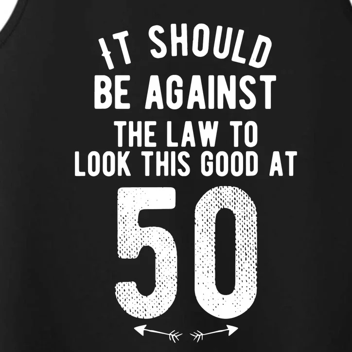 Funny 50th Birthday Gag Gift Idea 50 Year Old Joke Performance Tank