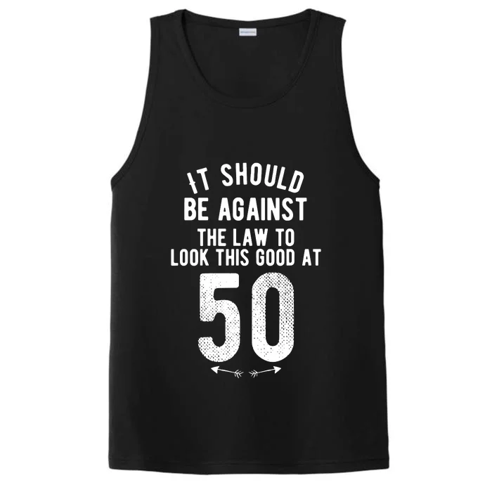 Funny 50th Birthday Gag Gift Idea 50 Year Old Joke Performance Tank