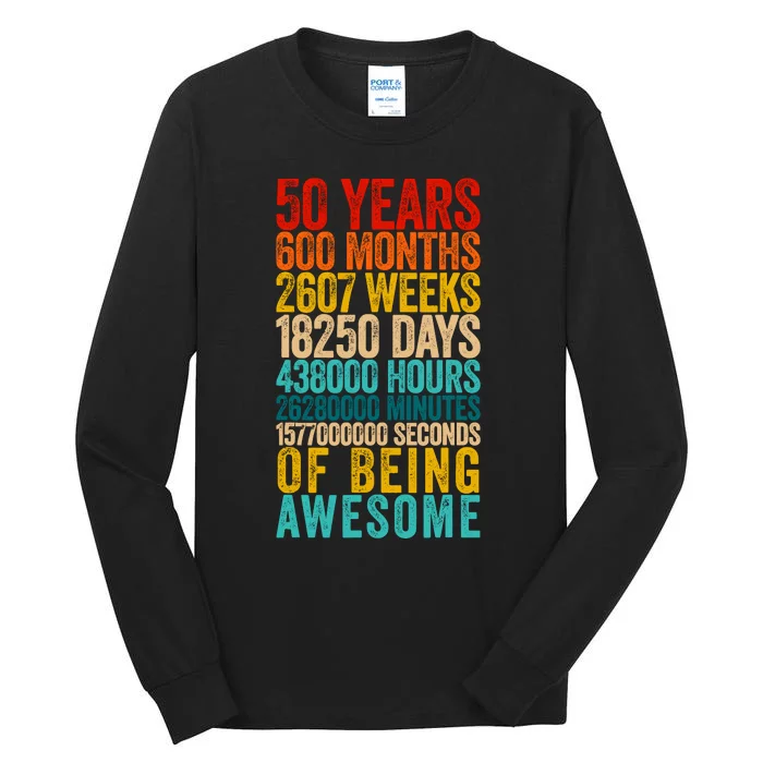 Funny 50th Birthday Old Meter Funny 50 Year Old Gifts Tall Long Sleeve T-Shirt