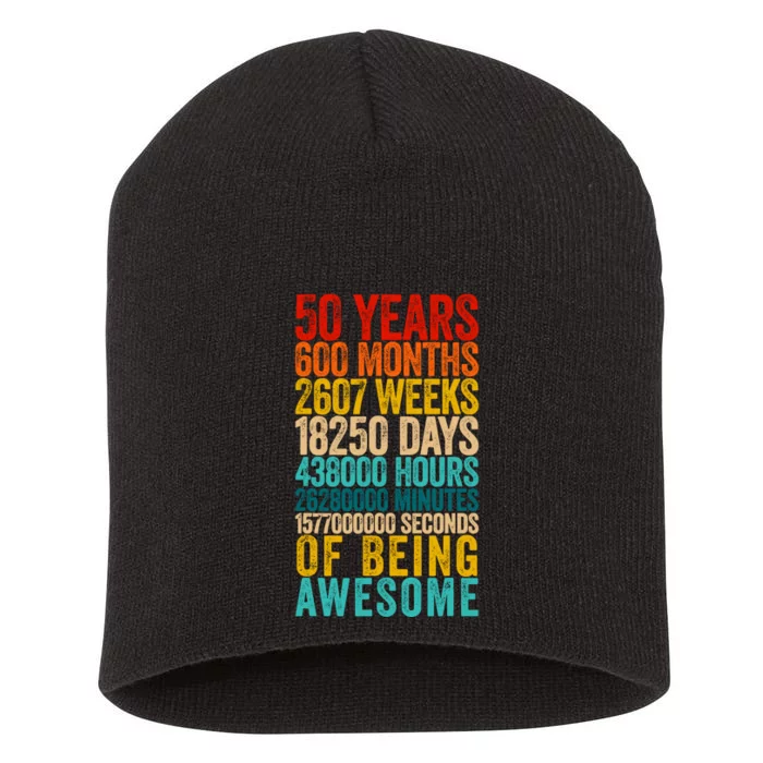 Funny 50th Birthday Old Meter Funny 50 Year Old Gifts Short Acrylic Beanie