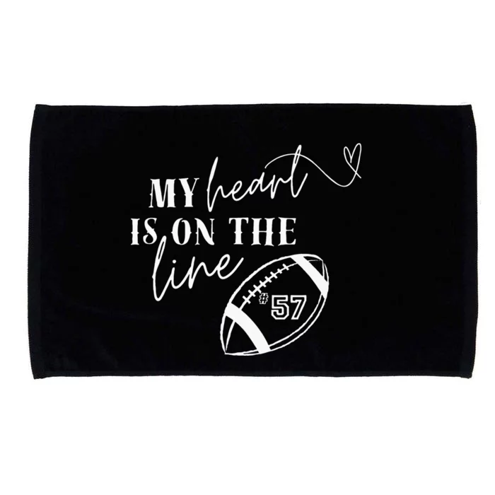 Football 57 My Heart Is On The Line Microfiber Hand Towel