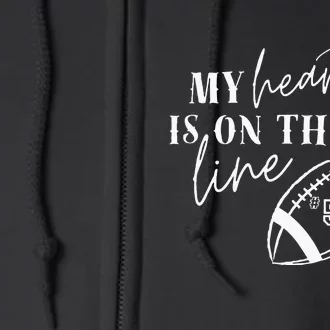 Football 57 My Heart Is On The Line Full Zip Hoodie