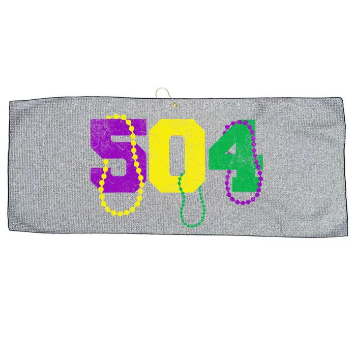 Funny 504 New Orleans Mardi Gras Vintage Large Microfiber Waffle Golf Towel