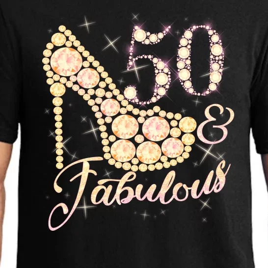 Fabulous & 50 Sparkly Heel 50th Birthday Pajama Set