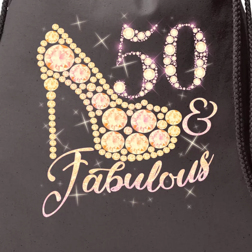 Fabulous & 50 Sparkly Heel 50th Birthday Drawstring Bag