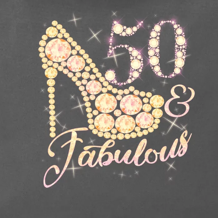 Fabulous & 50 Sparkly Heel 50th Birthday Zip Tote Bag