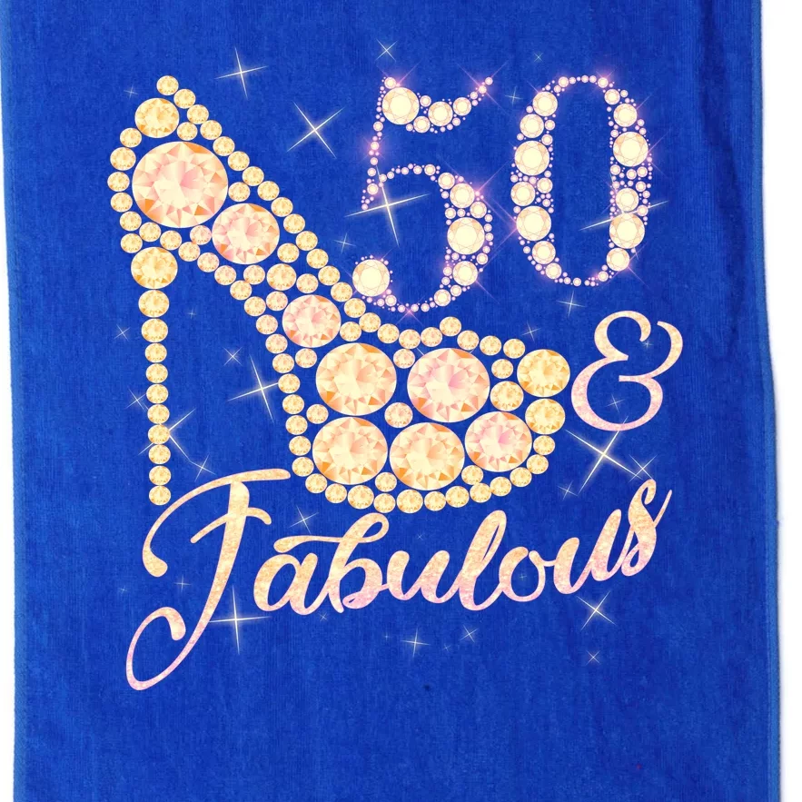 Fabulous & 50 Sparkly Heel 50th Birthday Platinum Collection Golf Towel