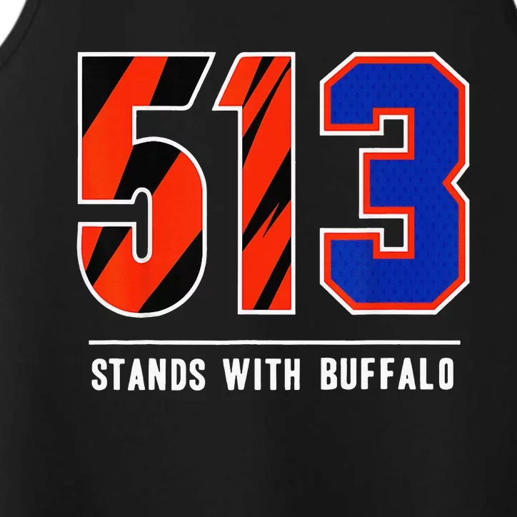 funny 513 Stands With Buffalo we love Damar 3 Performance Tank