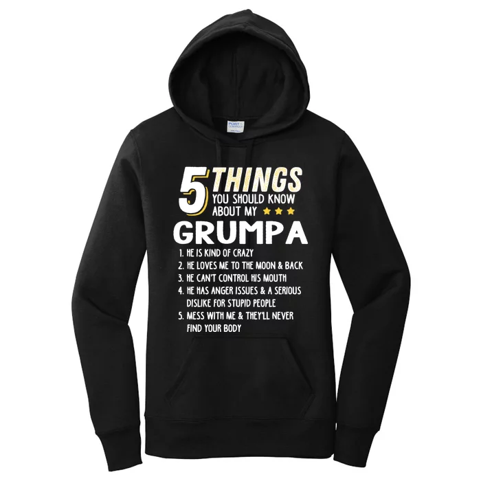 Funny 5 Things Grandpa Grumpa Women's Pullover Hoodie