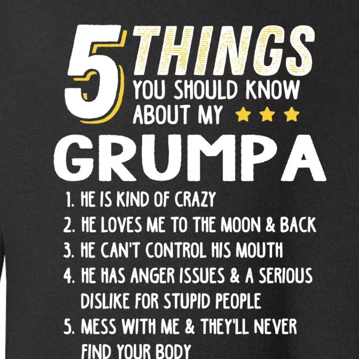 Funny 5 Things Grandpa Grumpa Toddler Sweatshirt