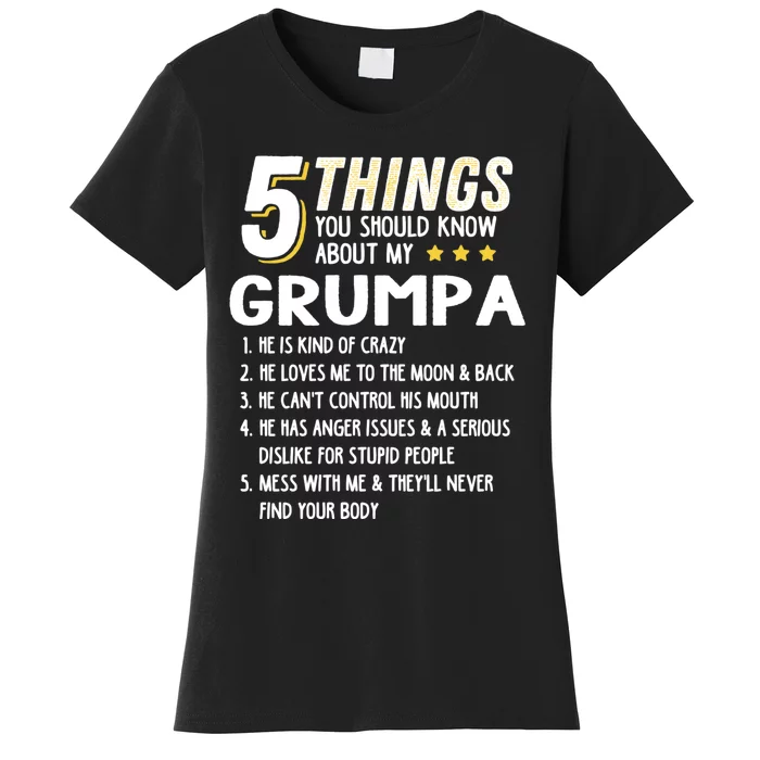 Funny 5 Things Grandpa Grumpa Women's T-Shirt