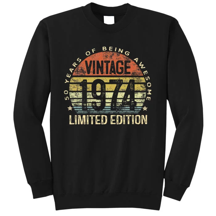 Funny 50 Year Old Gifts Vintage 1974 Limited Edition 50th Birthday Tall Sweatshirt