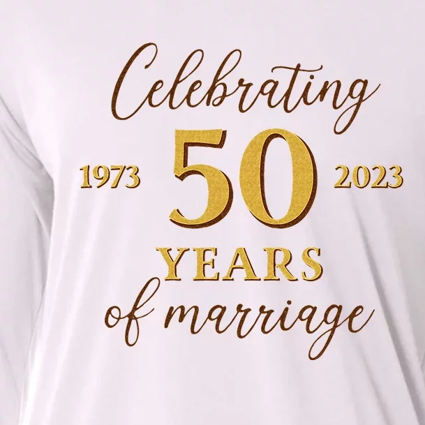 Funny 50 Years Of Marriage 1973 50th Wedding Anniversary Cooling Performance Long Sleeve Crew