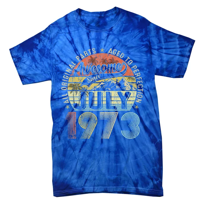 Funny 50 Year Old July 1973 Vintage Retro 50th Birthday Gift Tie-Dye T-Shirt