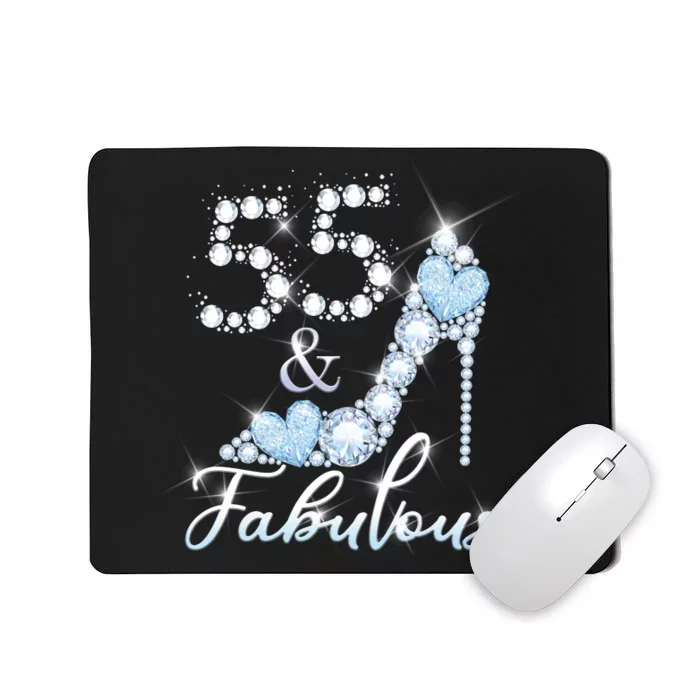 Fabolous 55th Years Old 55 Birthday Diamond Crown Shoes Mousepad