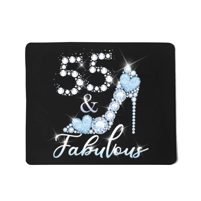 Fabolous 55th Years Old 55 Birthday Diamond Crown Shoes Mousepad