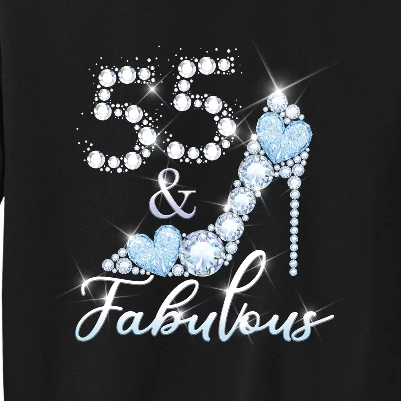 Fabolous 55th Years Old 55 Birthday Diamond Crown Shoes Tall Sweatshirt