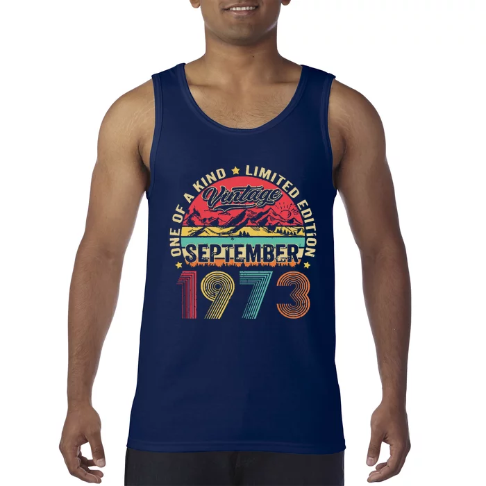 Funny 50 Year Old September 1973 Vintage Retro 50th Birthday Tank Top