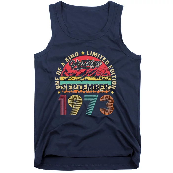 Funny 50 Year Old September 1973 Vintage Retro 50th Birthday Tank Top