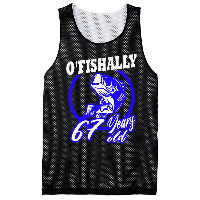 Funny 67th Birthday Fishing Fisherman 67 Years Old Gift Mesh Reversible Basketball Jersey Tank