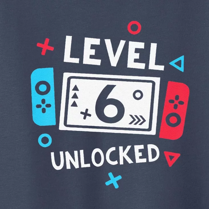 Funny 6th Birthday Level 6 Unlocked Video Game Party Toddler T-Shirt