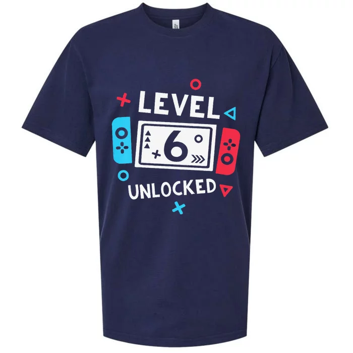 Funny 6th Birthday Level 6 Unlocked Video Game Party Sueded Cloud Jersey T-Shirt