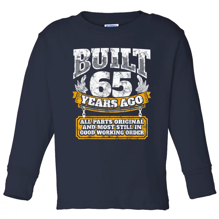 Funny 65th Birthday Shirt B-Day Gift Saying Age 65 Year Joke Toddler Long Sleeve Shirt