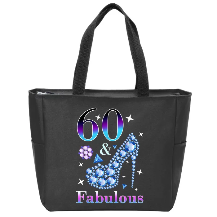 Fun 60th Birthday Fabulous Lady Gift Design Zip Tote Bag