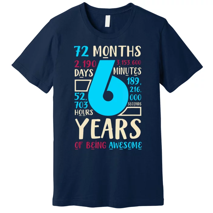 Funny 6th Birthday Gift Son Daughter Age Six 6 Year Old 1 Premium T-Shirt