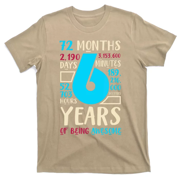 Funny 6th Birthday Gift Son Daughter Age Six 6 Year Old 1 T-Shirt