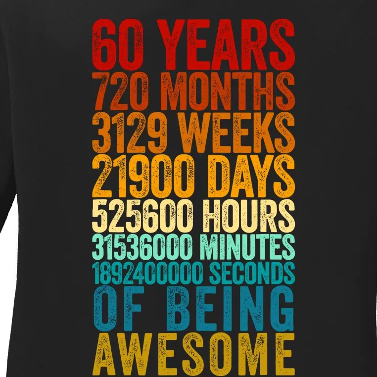 Funny 60th Birthday Old Meter Funny 60 Year Old Gifts Ladies Long Sleeve Shirt