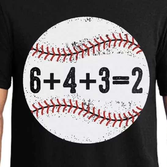 Funny 6+4+3=2 Double Play Baseball Gift Pajama Set