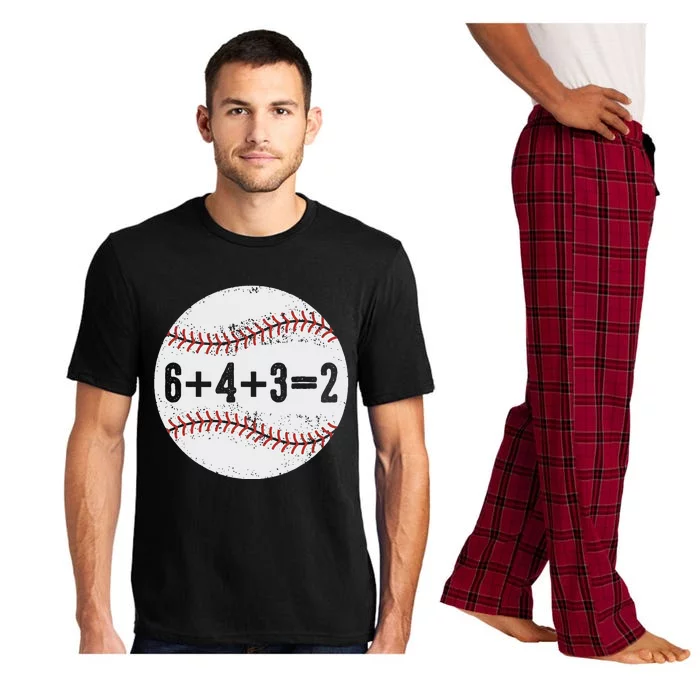 Funny 6+4+3=2 Double Play Baseball Gift Pajama Set