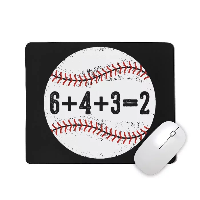 Funny 6+4+3=2 Double Play Baseball Gift Mousepad