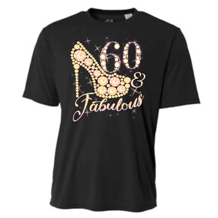 Fabulous & 60 Sparkly Heel 60th Birthday Cooling Performance Crew T-Shirt