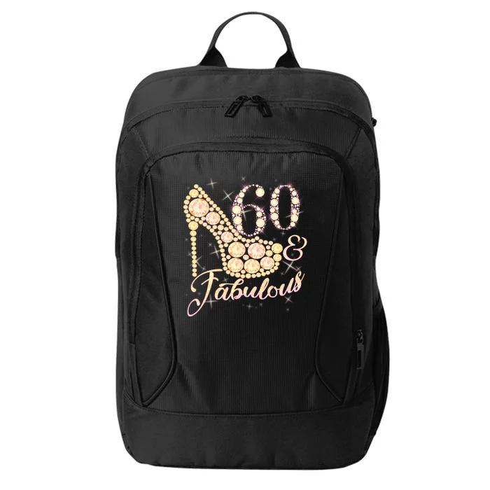 Fabulous & 60 Sparkly Heel 60th Birthday City Backpack