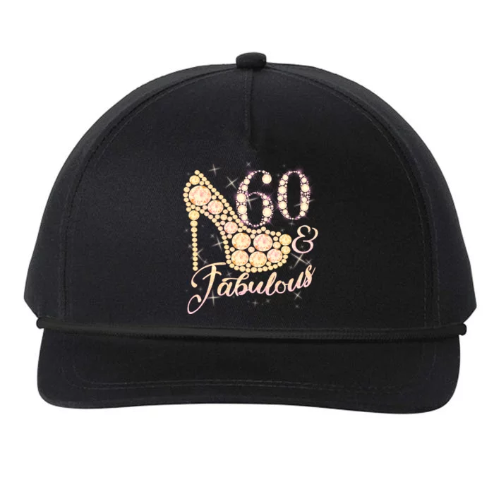 Fabulous & 60 Sparkly Heel 60th Birthday Snapback Five-Panel Rope Hat