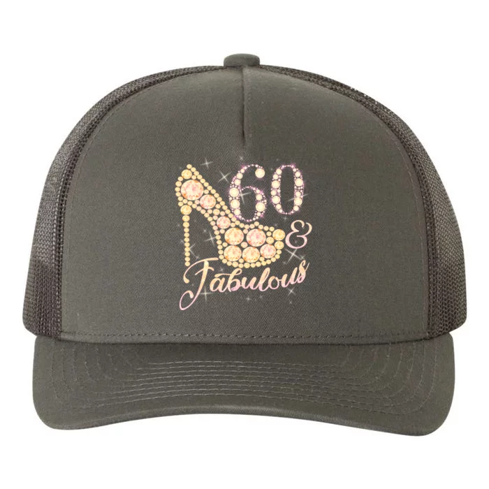 Fabulous & 60 Sparkly Heel 60th Birthday Yupoong Adult 5-Panel Trucker Hat