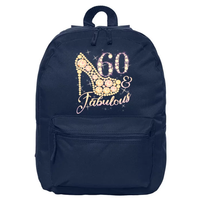 Fabulous & 60 Sparkly Heel 60th Birthday 16 in Basic Backpack