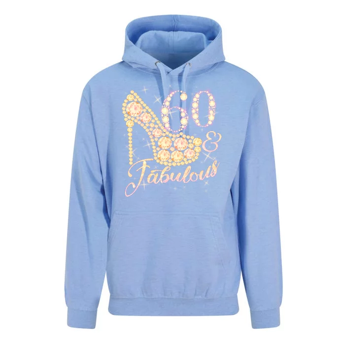 Fabulous & 60 Sparkly Heel 60th Birthday Unisex Surf Hoodie