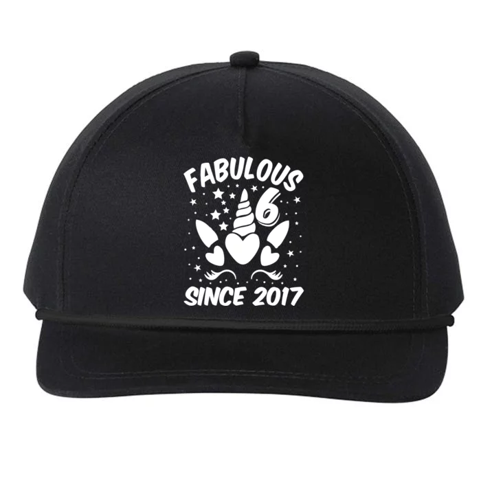 Fabulous 6 Since 2017 Unicorn Birthday Snapback Five-Panel Rope Hat