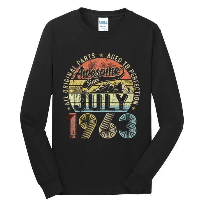 Funny 60 Year Old July 1963 Vintage Retro 60th Birthday Gift Tall Long Sleeve T-Shirt