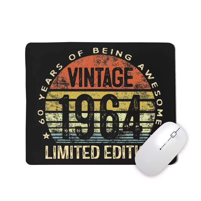 Funny 60 Year Old Gifts Vintage 1964 Limited Edition 60th Birthday Mousepad