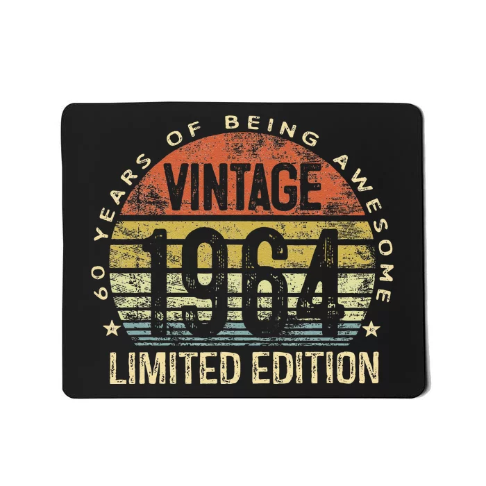 Funny 60 Year Old Gifts Vintage 1964 Limited Edition 60th Birthday Mousepad