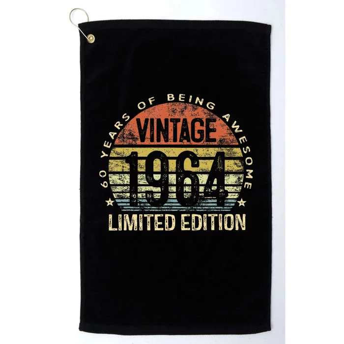 Funny 60 Year Old Gifts Vintage 1964 Limited Edition 60th Birthday Platinum Collection Golf Towel