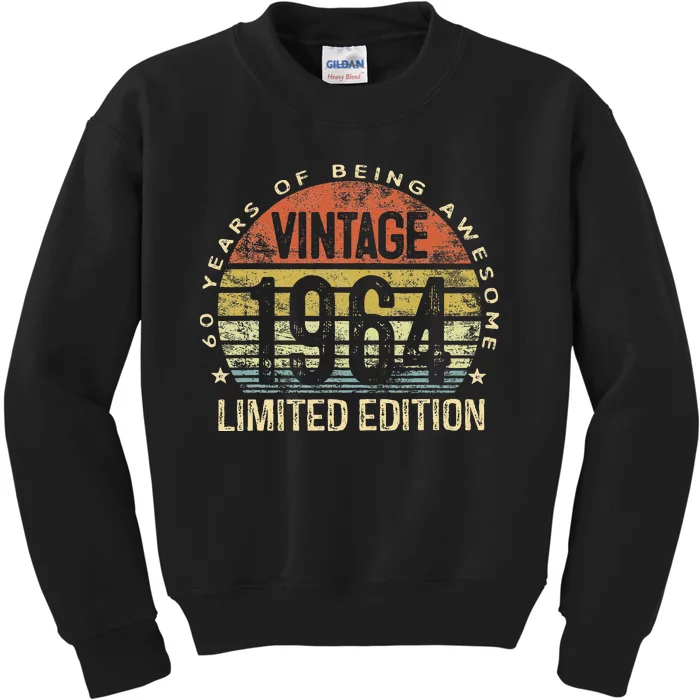 Funny 60 Year Old Gifts Vintage 1964 Limited Edition 60th Birthday Kids Sweatshirt