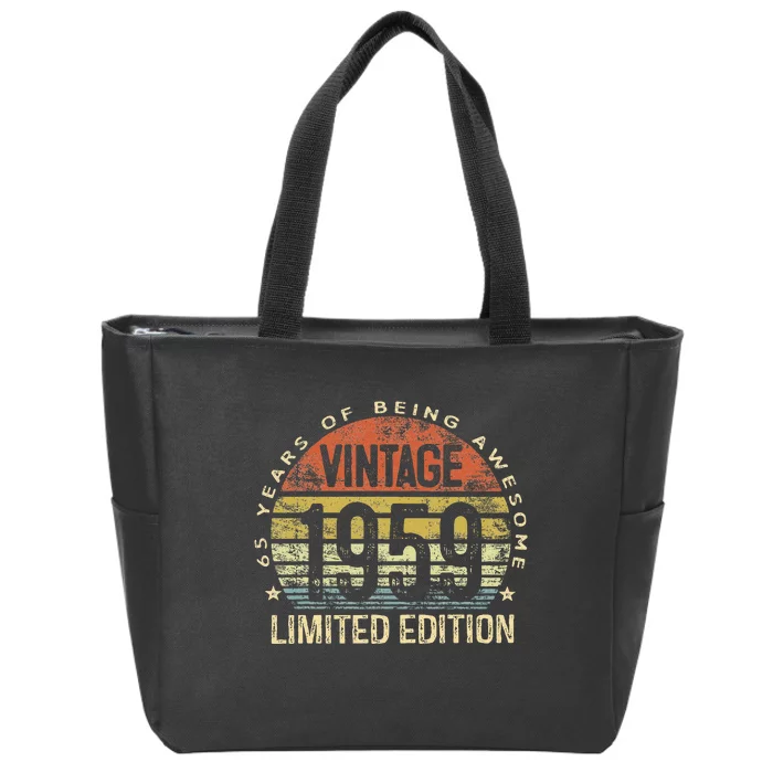 Funny 65 Year Old Gifts Vintage 1959 Limited Edition 65th Birthday Zip Tote Bag